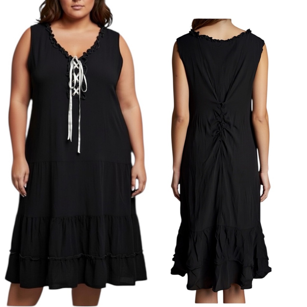 ⭐️HOST PICK⭐️ GOTHIC LACE UP FRONT AND BACK MAXI DRESS BY CLAIRE FRANCE